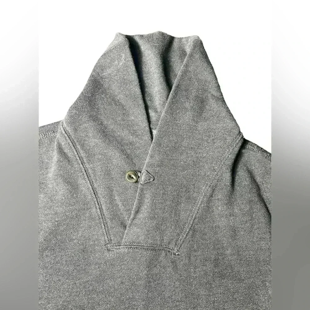 J Crew Vintage Fleece Heathered Flax Shawl Collar Sweatshirt Mens Size XL